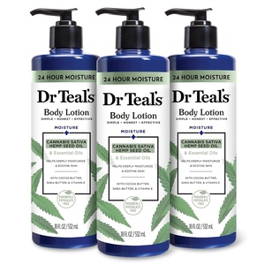image:imageDr Teals 24 Hour Moisture Body Lotion Lavender Essential Oil 18 fl oz Pack of 3Cannabis Sativa Hemp Seed Oil