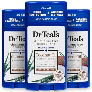 image:imageDr Teals Aluminum Free Deodorant Lavender Vanilla with Essential Oils 265 oz Pack of 3Coconut Oil
