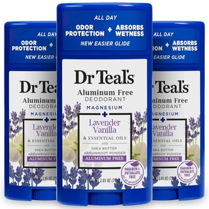 image:imageDr Teals Aluminum Free Deodorant Lavender Vanilla with Essential Oils 265 oz Pack of 3Lavender Vanilla