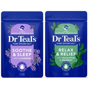 image:imageDr Teals Epsom Salt Magnesium Soak Lavender Eucalyptus amp Wellness Trio 3 lbs Pack of 3Lavender  Eucalyptus