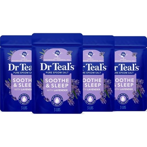image:imageDr Teals Pure Epsom Magnesium Salt Soak Soothe amp Sleep with Lavender 3 lb Pack of 4Lavender