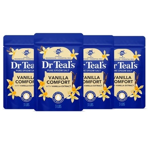 image:imageDr Teals Pure Epsom Magnesium Salt Soak Soothe amp Sleep with Lavender 3 lb Pack of 4Vanilla Comfort
