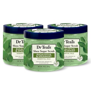 image:imageDr Teals Shea Sugar Scrub Lavender Essential Oils 19 oz Pack of 3Eucalyptus  Spearmint with Essential Oils
