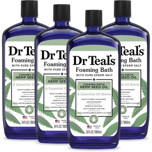 image:imageDr Teals Foaming Bath with Pure Epsom Salt Cannabis Sativa Hemp Seed Oil 34 fl oz Pack of 4Hemp