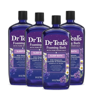 image:imageDr Teals Foaming Bath with Pure Epsom Salt Melatonin Sleep Soak with Essential Oil Blend 34 fl oz Pack of 4