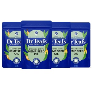 image:imageDr Teals Pure Epsom Salt Cannabis Sativa Hemp Seed Oil 3 lb Pack of 4