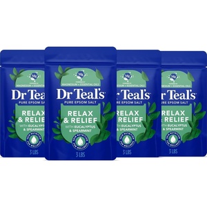 image:imageDr Teals Pure Epsom Salt Relax amp Relief with Eucalyptus and Spearmint 3 lb Pack of 4