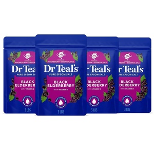 image:imageDr Teals Epsom Salt Magnesium Soak Black Elderberry 3 lbs34 Ounce Pack of 4