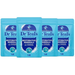 image:imageDr Teals Epsom Salt Restorative Minerals Soak with Magnesium Potassium Zinc amp Eucalyptus Essential Oils 3 lbs Pack of 448 Ounce Pack of 4
