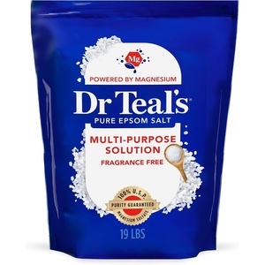 image:imageDr Teals Pure Epsom Salt Multipurpose Solution Fragrance Free Bulk Size  19 lbs19 Pound