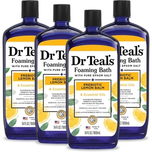 image:imageDr Teals Foaming Bath with Pure Epsom Salt Prebiotic Lemon Balm amp Essential Oils 34 fl oz Pack of 4Bathwater Additive