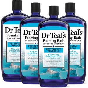 image:imageDr Teals Foaming Bath with Pure Epsom Salt Restorative Minerals with Magnesium Potassium Zinc amp Essential Oils 34 fl oz Pack of 4