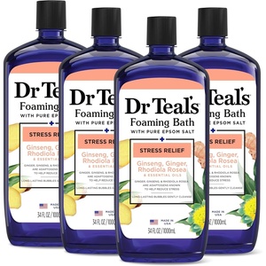 image:imageDr Teals Foaming Bath with Pure Epsom Salt Stress Relief with Ginseng amp Ginger 34 fl oz Pack of 4